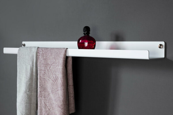 White shelf with towel rack - ALU