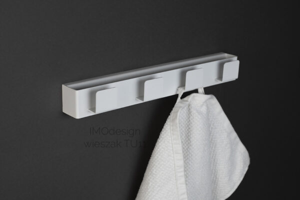 White Hook Rack with 4 hooks-TU11 - Image 2