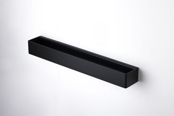 TU10 black towel rail mounted on bathroom wall with hidden fixings