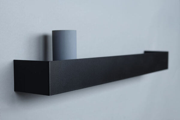 Black Bathroom Shelf with Towel Bar - IMO - Image 8