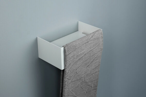 White Bathroom Shelf with Towel Bar - IMO - Image 7