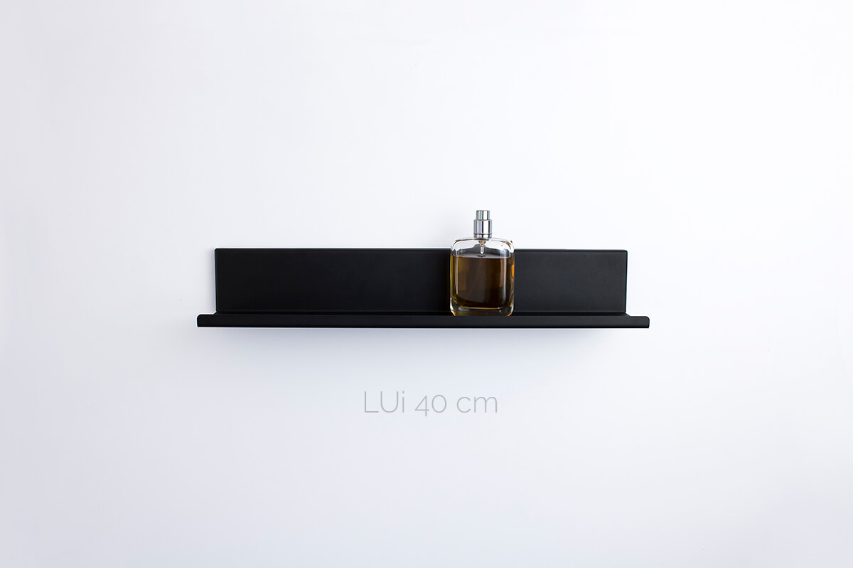 półka-łazienkowa-czarna-LUi40cm-IMOdesign czarna póła łazienkowa LUi 40cm IModesign