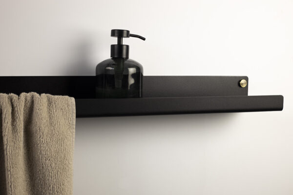 Black shelf with towel rack - ALU - Image 2