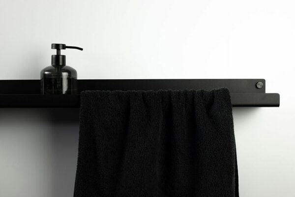 ALU bathroom shelf with towel rack by IMOdesign
