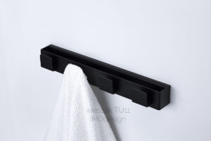 Black Wall Hook Rack with 4 Hooks-TU11