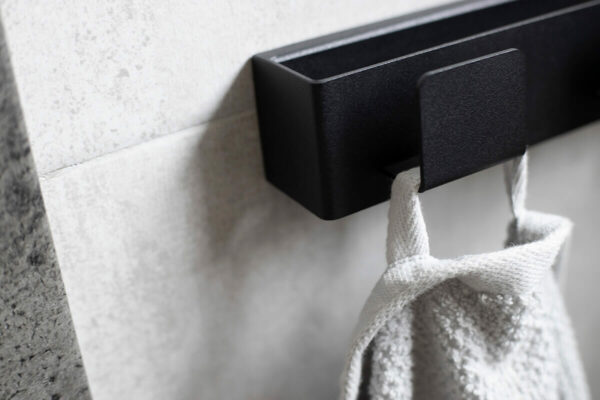Black Wall Hook Rack with 4 Hooks-TU11 - Image 4