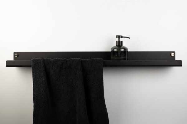 Black shelf with towel rack – IMOdesign