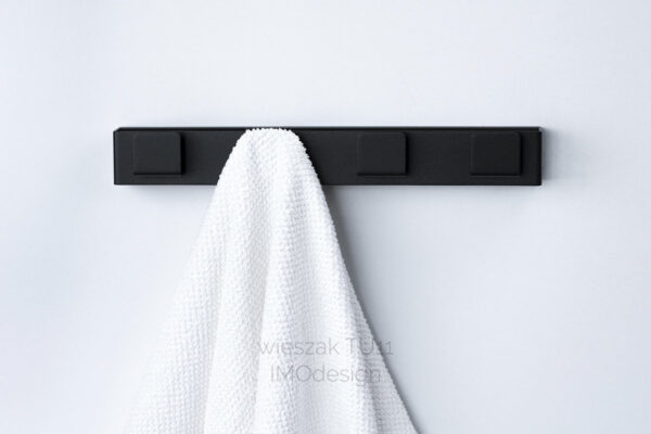 Black Wall Hook Rack with 4 Hooks-TU11 - Image 3