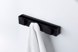 Black Wall Hook Rack with 3 hooks-TU11