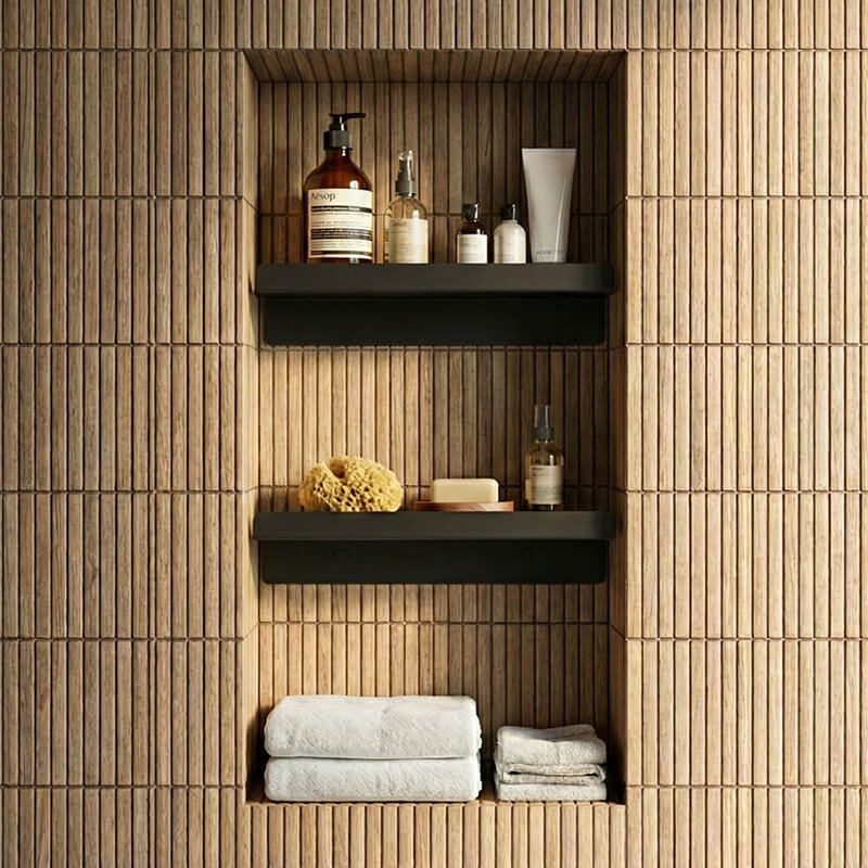 Black shelf for shower niche ZETka - IMOdesign